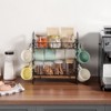 VEVOR 2 Tier Coffee Bar Organizer for Countertop, Multifunctional Mug Holder and Coffee Station, 12 Movable Hooks and 2 Shelves, Matte Black - 2 of 4