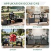 Vynxaria Outdoor Grill Table for Big Green Egg Style BBQ Metal Grill Cart Storage Box - 4 of 4