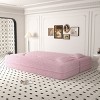 Full Size Modern Convertible Floor Sofa Bed, Foldable Bed with Foam-Filled Mattress, Teddy Fabric Bed with Pillows and Cushions-Baofuwish - 2 of 4