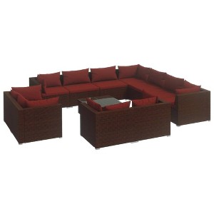 vidaXL Garden Lounge Set Brown and Cinnamon red - 1 of 4