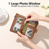 FATMOON Women's wallet - Stylish Vintage Leather RFID Wallet for Women with 3 Transparent ID Windows, 2 Zipper Pockets - 2 of 4