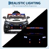 Police Car Ride On Electric Car for Kids, Ride-On Toys Cop Cars with Remote Control, Alert Tones, Megaphone, Flashing Lights, Music - 3 of 4