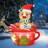 6ft Gingerbread Man&Hot Cocoa Cup Inflatable Christmas Decor,Built-in LED Blow Up Xmas Yard Decor for Indoor Outdoor Holiday Garden Lawn Party Decor - 4 of 4