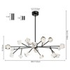 Rennnsan Quenil 48" W 18 - Light Branching Liner Crystal Modern Glam Dimmable Kitchen Island Pendant in Black - 3 of 4