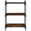 vidaXL Bookcase Storage Bookshelf Display Book Cabinet Engineered Wood - Smoked Oak 23.6" 33.9" - 4 of 4
