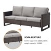 5 Piece Outdoor Patio Furniture Set Wicker Patio Conversation Set, Outdoor Swivel Rocker Chairs with 3-Seater Sofa and 2 Ottomans for Small Space - 4 of 4