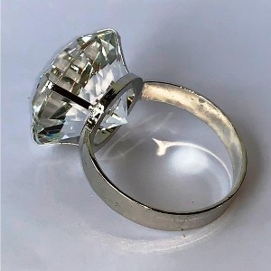Jiallo Napkin Rings Set/4 Diamond Ring Kit Utensil, Silver - 1 of 3