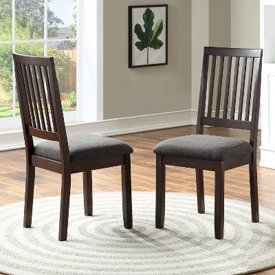 Yorktown Espresso 7-Piece Dining Set with Gray Tweed Chairs