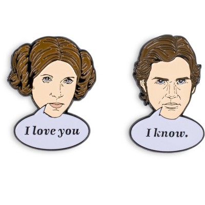 SalesOne LLC Star Wars Han Solo & Princess Leia Collector Pins | I Love You, I Know Pin Set