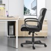 Mid Back Office Desk Chair with Padded Armrests PU Leather Home Office Chair - 3 of 4