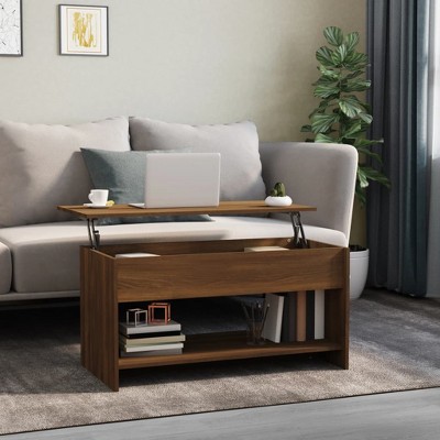 vidaXL Coffee Table Brown Oak Engineered Wood Medium Storage
