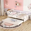 VASIP Wooden White Washed Twin Size Platform Bed Frame with Trundle - Sturdy Construction, Space-Saving Design, Easy Assembly - 2 of 4