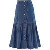 Collections Etc Stylish Full Flounce Hem Denim Skirt with Patch Pockets - 2 of 3