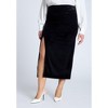 ELOQUII Women's Plus Size Velvet Maxi Skirt With Slit - 3 of 4