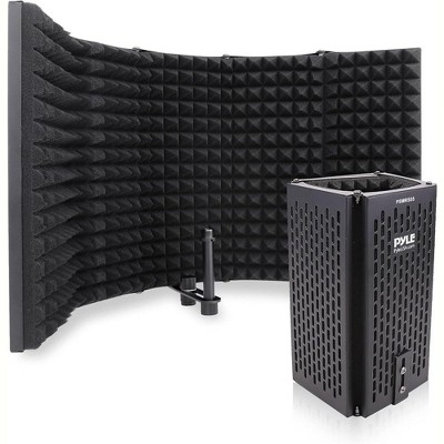 Pyle Three Doors Metal Isolation Shield - Adjustable Depth, Folding Acoustic Panels