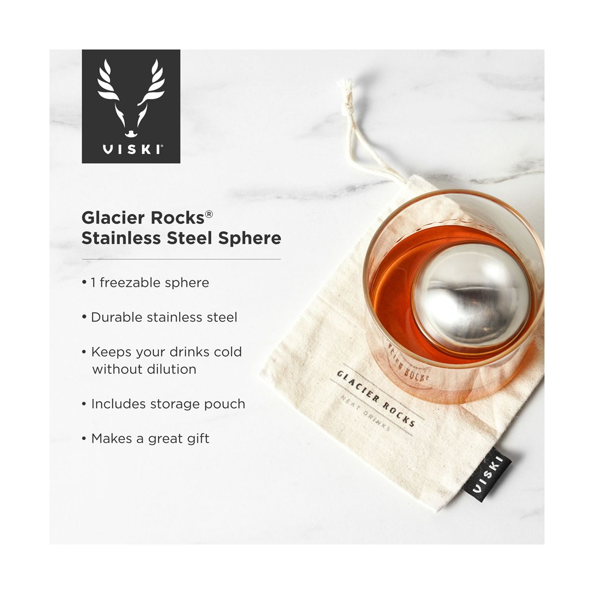 Glacier Rocks Stainless Steel Cubes by Viski - thumbnail 3