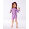 Deux par Deux Girl Printed Long Sleeve One-Piece Rashguard Old Mauve and Multicolored Butterflies - 2 of 4