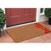 HomeRoots 17" X 29" Natural And Red Hello Outdoor Coir Door Mat - 2 of 4