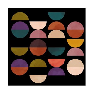 Ana Rut Bre 'Mid Circles Terracotta Blck1' Canvas Art - 1 of 4