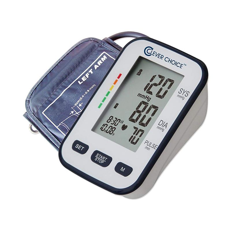Clever Choice Large Cuff Arm Home Automatic Digital Blood Pressure Monitor 1-Tube Blue 1 Each, 1 of 2