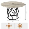 Homhougo 47 Inch Round Dining Table, Farmhouse Dining Kitchen Table for 4-6 People, Kitchen & Dining Room Tables Gray - 2 of 4