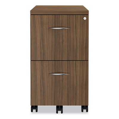 Walnut Mobile 2-Drawer Lockable Legal Size Filing Cabinet