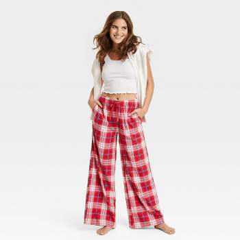 Women's Fleece Fold-Over Lounge Jogger Pants - Colsie Barn Red XL - Miazone