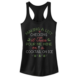 CHIN UP Christmas Wine or Cocktail Racerback Tank Top - 1 of 4