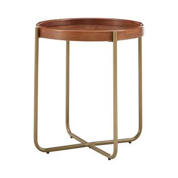 Herman End Table Metal and Wood Gold Finish - Inspire Q