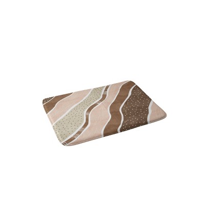 Marta Barragan Camarasa Abstract Dune Strokes Memory Foam Bath Mat Brown - Deny Designs