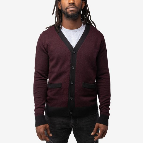 Burgundy cardigan clearance mens