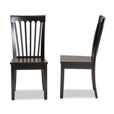 Sleek Dark Brown Wood and Cane Low Arm Chair
