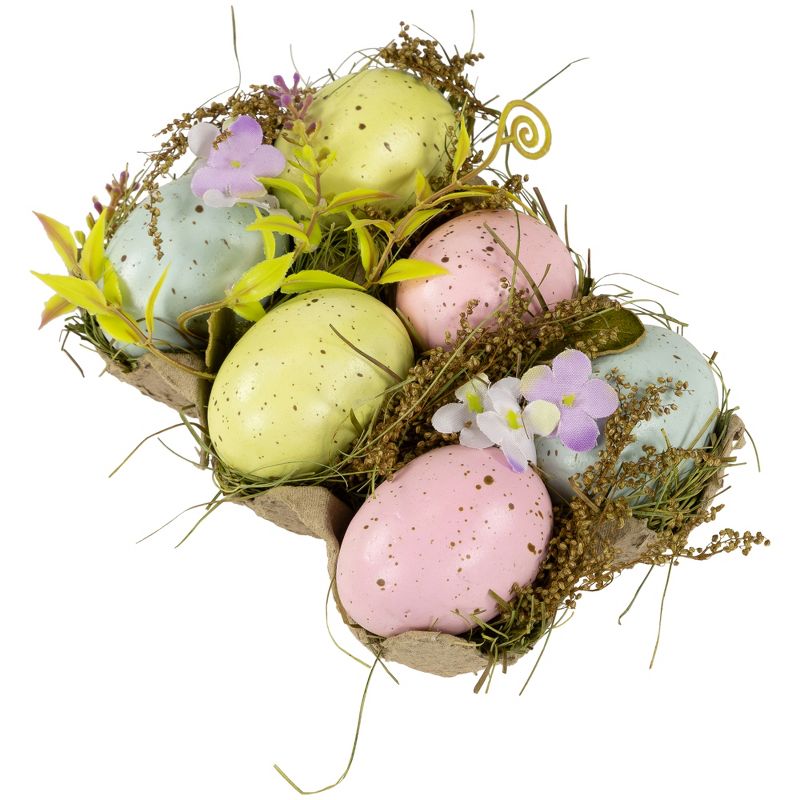 Northlight Speckled Easter Eggs with Carton Decoration - 6" - Set of 6, 4 of 7