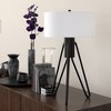 Hudson and Canal 25" Tall 2-Light Tripod Table Lamp with Fabric Shade - 3 of 4