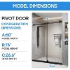 Shower Door, Frameless Shower Door - 76 x 60 Inch with 3/8''(10mm) Clear Tempered Glass, Brushed Nickel Finish for Bathroom - 4 of 4