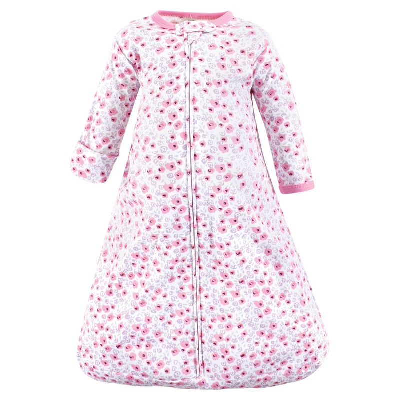 Hudson Baby Infant Girl Cotton Long-Sleeve Wearable Sleeping Bag, Sack, Blanket, Floral Unicorn Long Sleeve, 4 of 5