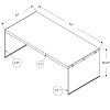 Coffee Table, Accent, Cocktail, Rectangular, Living Room, 44inl, Glossy White Laminate, Clear Tempered Glass, Contemporary, Modern - 3 of 4