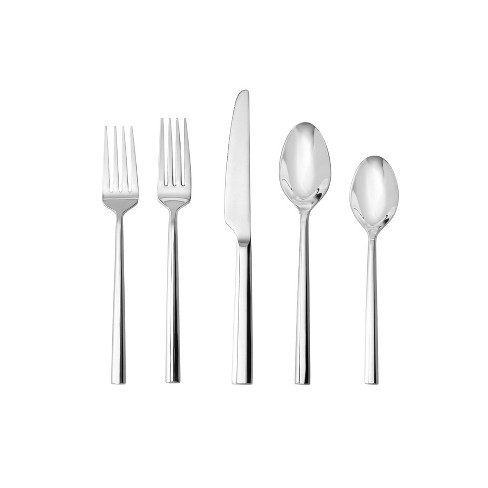 Fortessa Tableware Solutions 5pc Stainless Steel Orson Flatware Set: Modern 18/10 Silver, Dishwasher-Safe, Service for 1 - image 1 of 4