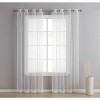 HLC.ME Audrey Embroidered Sheer Voile Light Filtering Grommet Curtain Panels - Set of 2 - 2 of 4