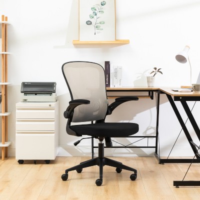 LeisureMod Newton Ergonomic Mesh Office Chair – Adjustable Height, Smooth Swivel, Comfortable Support for Work and Home Offices, Beige