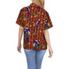 LA LEELA Women's Button Down Blouses Summer Beach Party Hawaiian T-Shirt Colourful Blouses Button Up Short Sleeve Dress Shirts for Women - 2 of 4