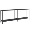 vidaXL Console Table Black 78.7"x13.8"x29.7" Tempered Glass - 2 of 4
