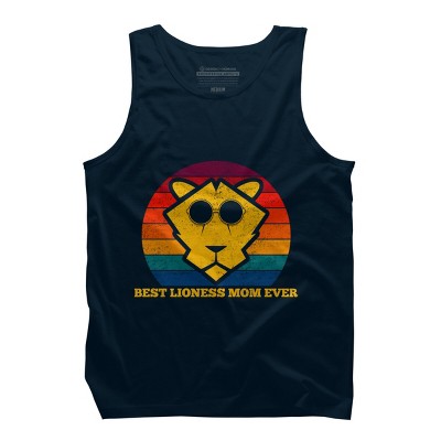 Men's Design By Humans Best Lioness Mom Ever Retro Stripes By Yernar Tank Top