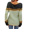 Imily Bela Women's Spring and Autumn Fashion Sweater, Color-Block Lightweight Striped Round Neck Trendy Pullover for Winter - 2 of 4