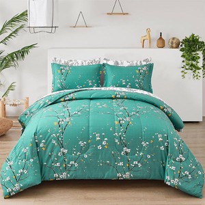 Hub Styler Queen Flower Plum Bedding Set - 1 of 4