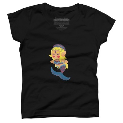 Girl's Design By Humans The Mermaid Princess By haidishabrina T-Shirt