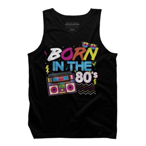 Men's Design By Humans Born in 80s Retro By MusicoIlustre Tank Top - 1 of 2