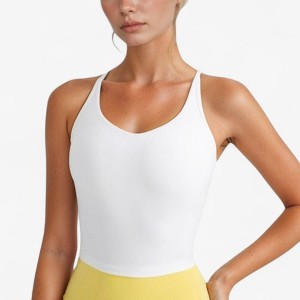 Anna-Kaci Active Women's V-Neck Cropped Tank Top with Spaghetti Straps and Built-In Bra for Yoga and Everyday Comfort - 1 of 4