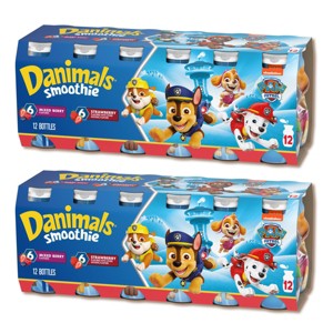 Danimals 2ct/3.1 fl oz Each Strawberry & Mixed Berry Kids' Smoothies - 1 of 4