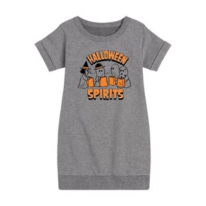 - Peanuts - Halloween Spirits Graphic Short Sleeve Fleece Dress - 1 of 4